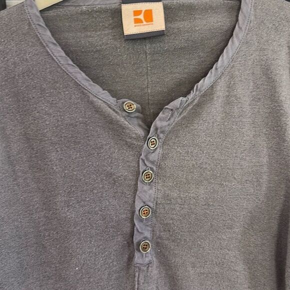 BOSS orange Hugo Boss Gray lightweight knit sweater with buttons size, ￼L - Picture 2 of 6